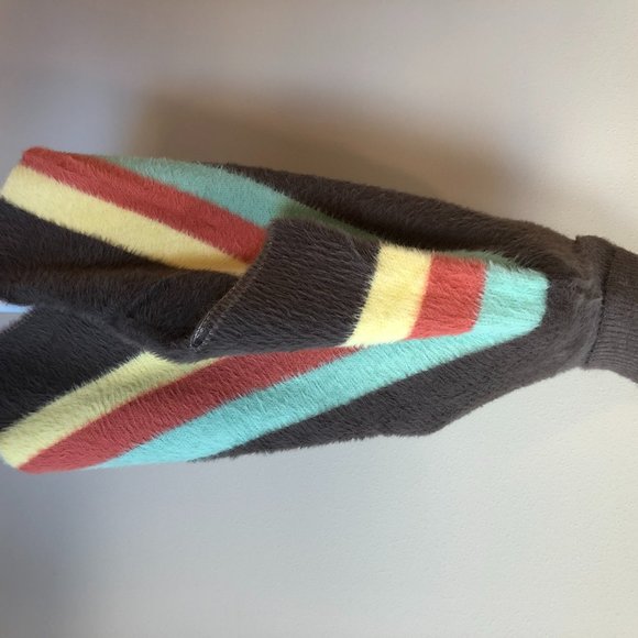 SALE!!!!!! NWT Fuzzy Sweater Poncho with Stripes - Picture 2 of 4